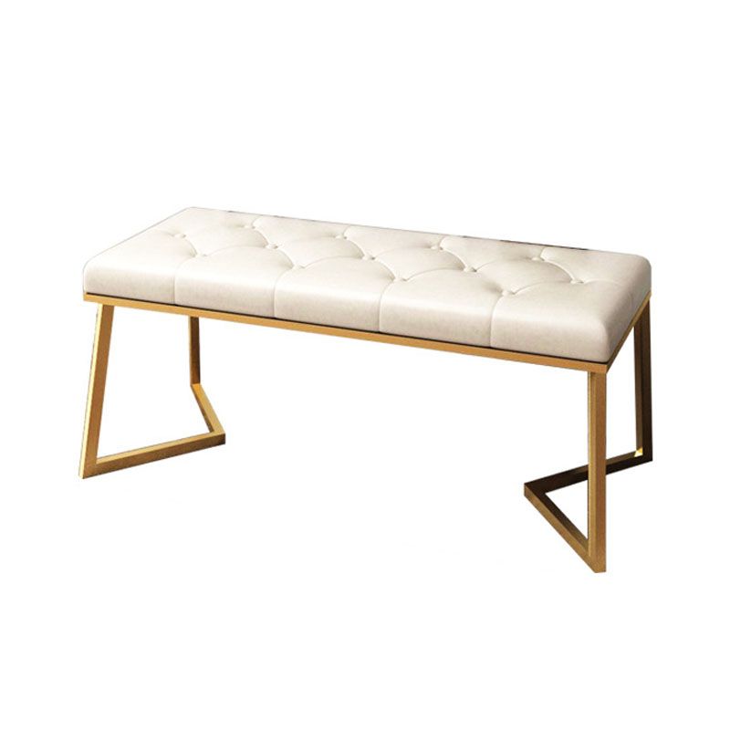 Mid-Century Modern Upholstered Bench Rectangle Bedroom Seating Bench with Legs