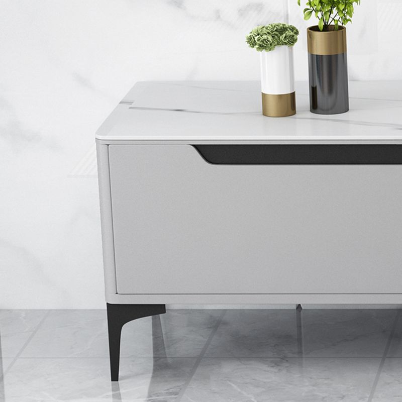 Stone TV Media Console Contemporary Stand Console with 3 Drawers