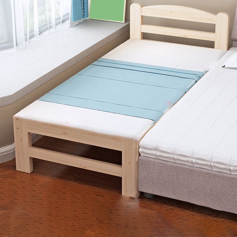 Modern Natural Standard Bed Solid Wood Panel Bed with Headboard