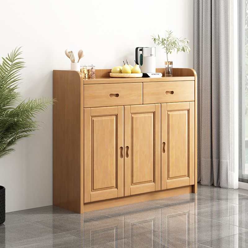 Modern Accent Cabinet with 2 Drawers in Rubberwood Wooden Cabinet