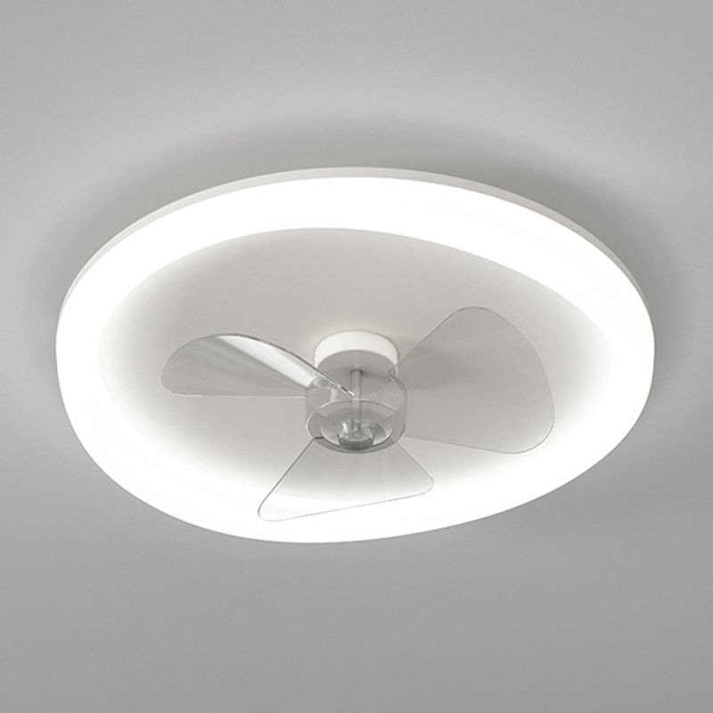 3-Blade Contemporary Ceiling Fan White LED Fan with Light for Room