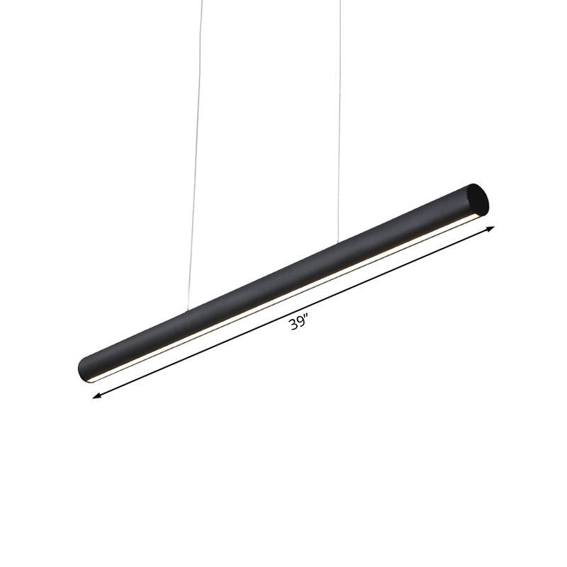 Metal Linear Pendant Chandelier LED moderne Kit de lampe suspendue noire de 39 "/ 47" de large dans la lumière blanche / chaude / naturelle