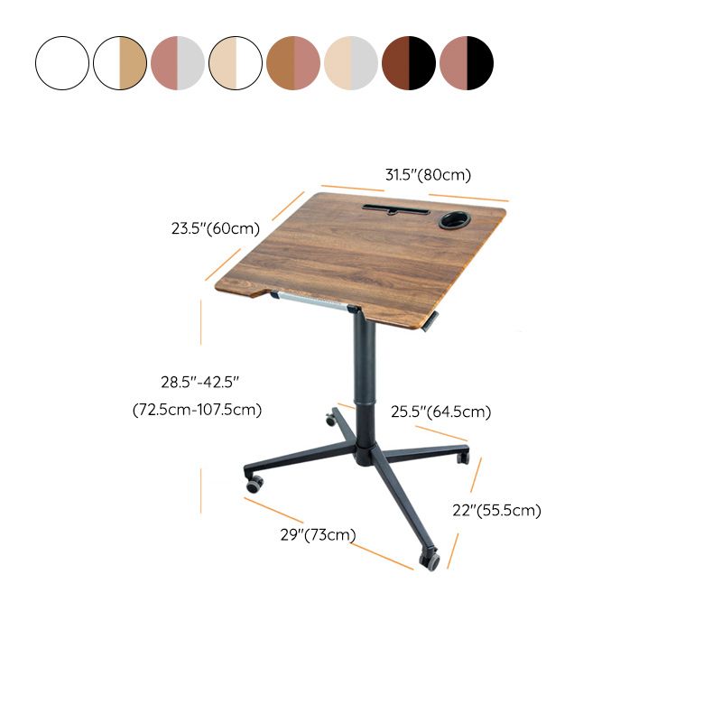 Home Study Desk Wood with Casters Writing Desk Multifunctional Lifting