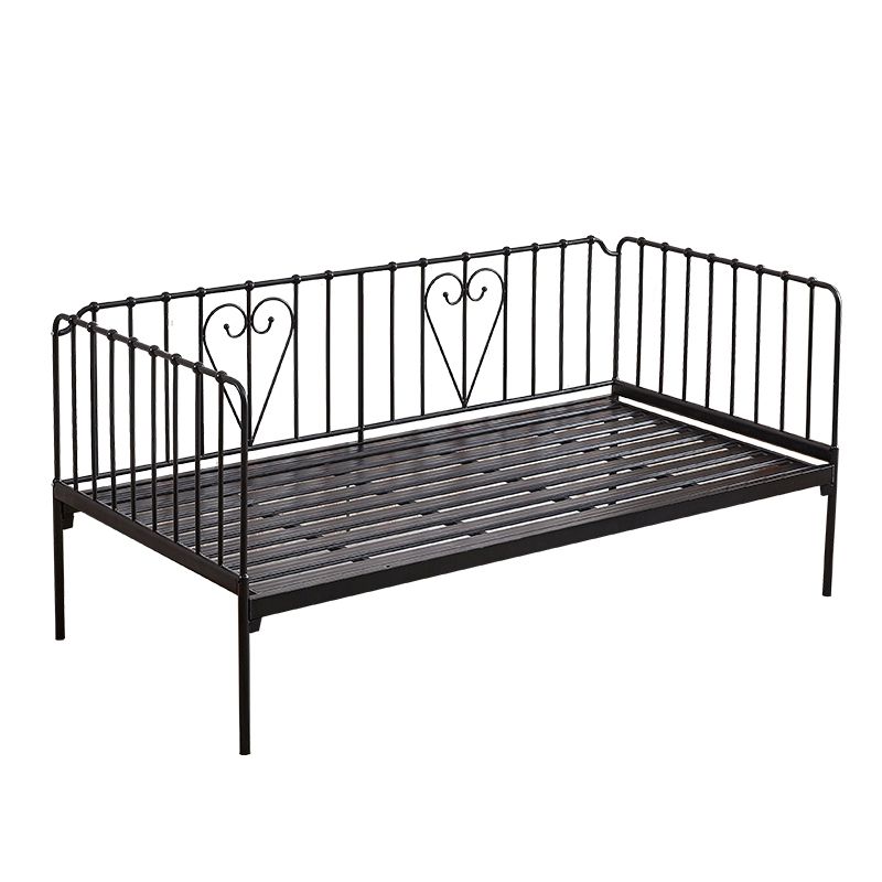 Industrial Rectangle Crib Metal Crib with Guardrails Baby Crib