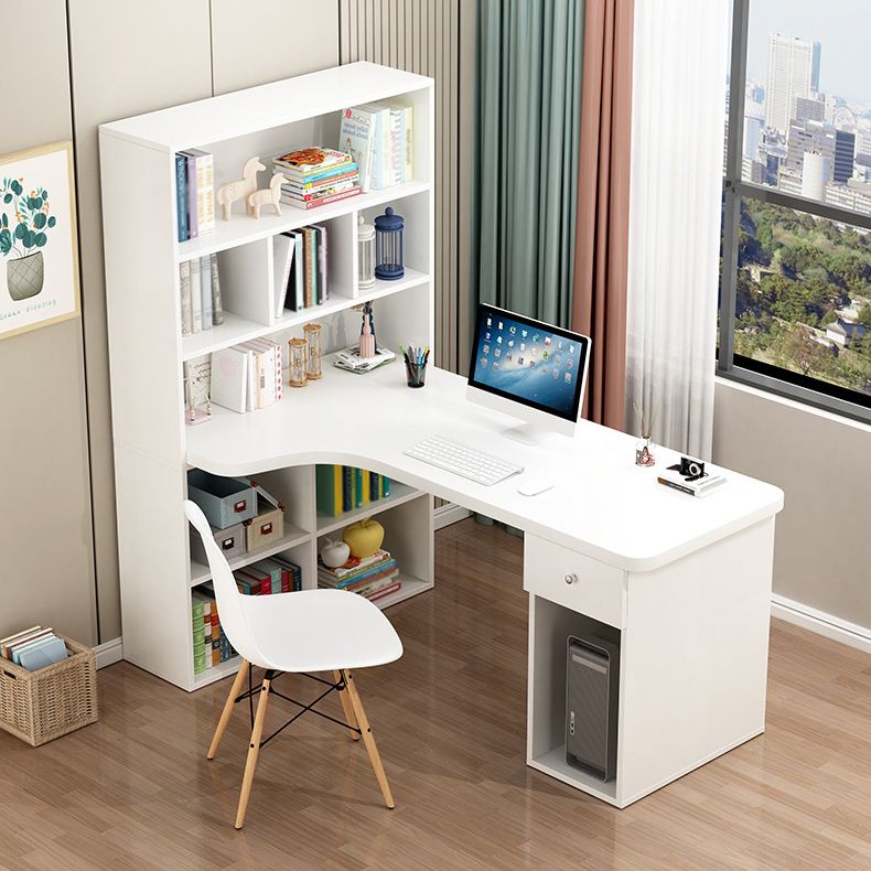 Contemporary Style Computer Desk Bedroom Writing Desk with Bookshelf