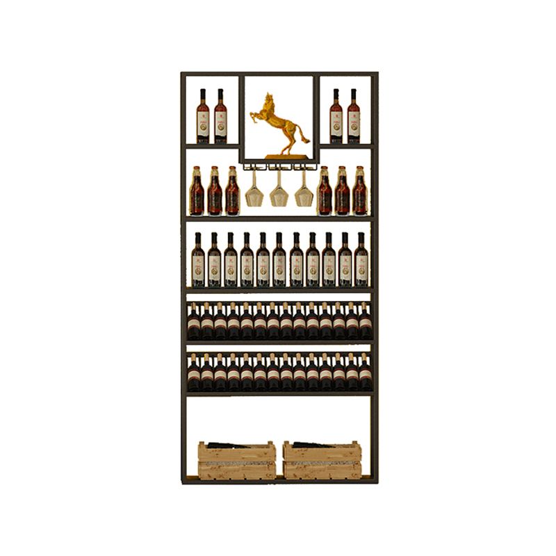 Floor Wine Rack Modern Metal Wine Bottle & Glass Rack for Dining Room