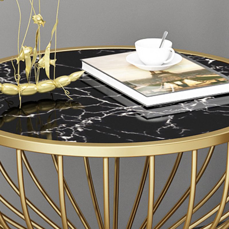 Glam Accent Table Nightstand Stone Bed Nightstand for Bedroom