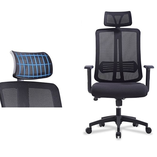 Contemporary Mesh Office Desk Chair High Back Black Office Chair with Arms