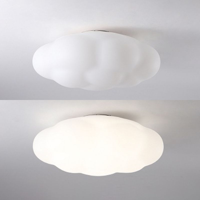 White Shaded Ceiling Light LED Modernism Flush Mount Lighting for Home