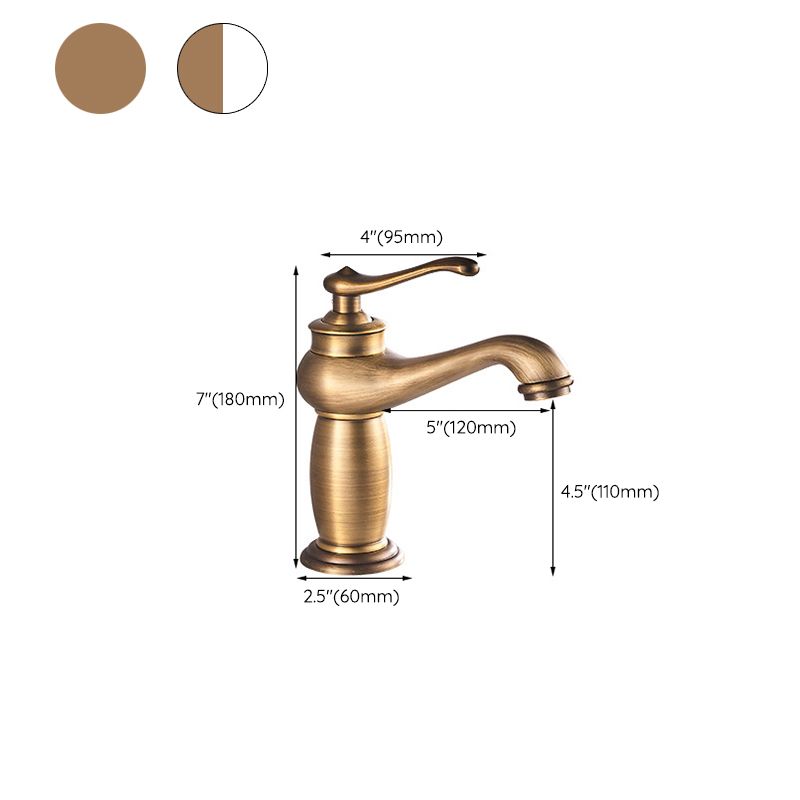 Low-arc Country Vessel Faucet Single Handle Brass Faucet for Bathroom