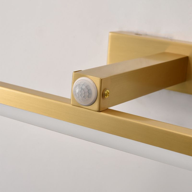 Modern Minimalist Linear Vanity Wall Light Fixtures Metal Vanity Sconce With Intelligent Sensor