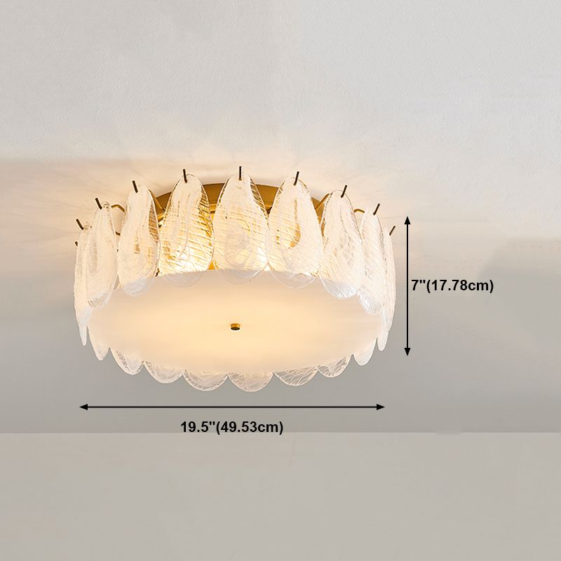 Redonda cerca de la lámpara de techo de estilo de oro de estilo de vidrio de estilo moderno