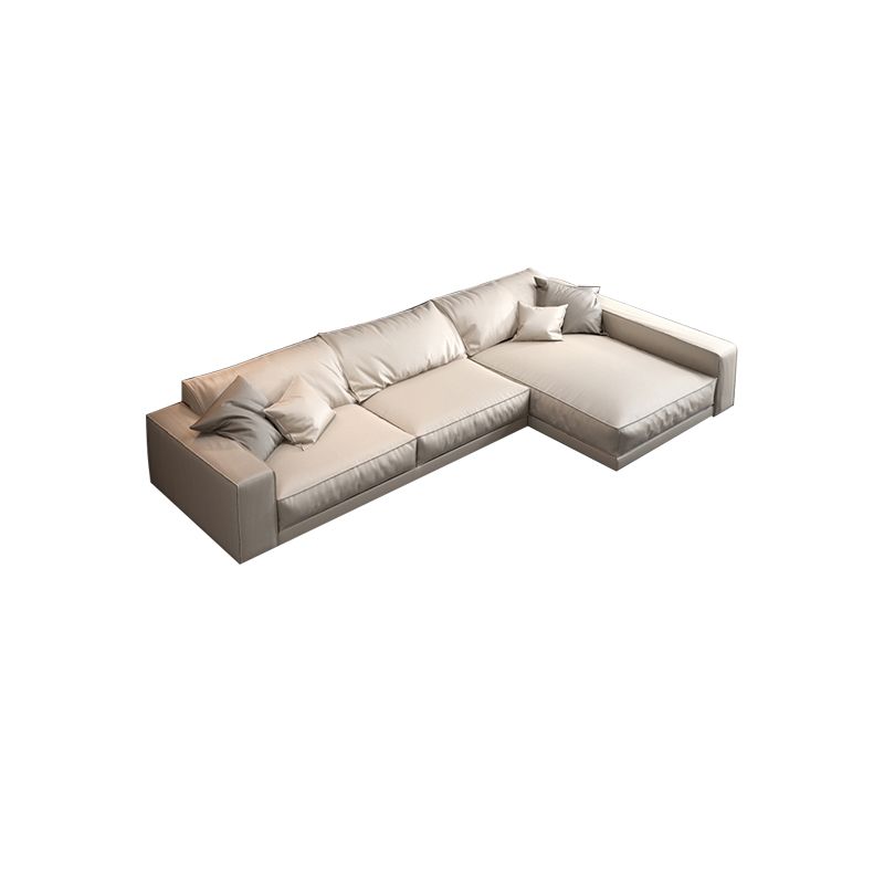 Glam Style Sectional Latex Upholstery Filled Faux Leather White/grey/black/orange Sofa