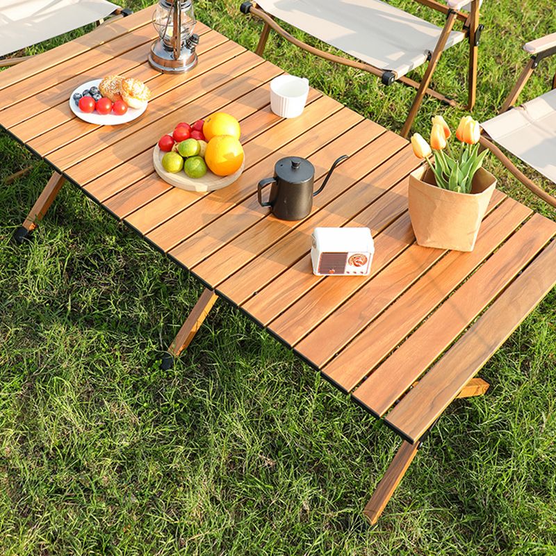 Modern Style Patio Table Outdoor Simple Yellow Metal Camping Table