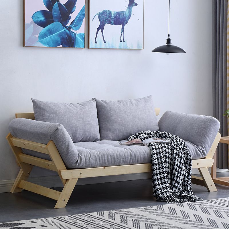 Moderne Holz- und Stoffsofa Cabrio Flared Armsofa für Wohnzimmer