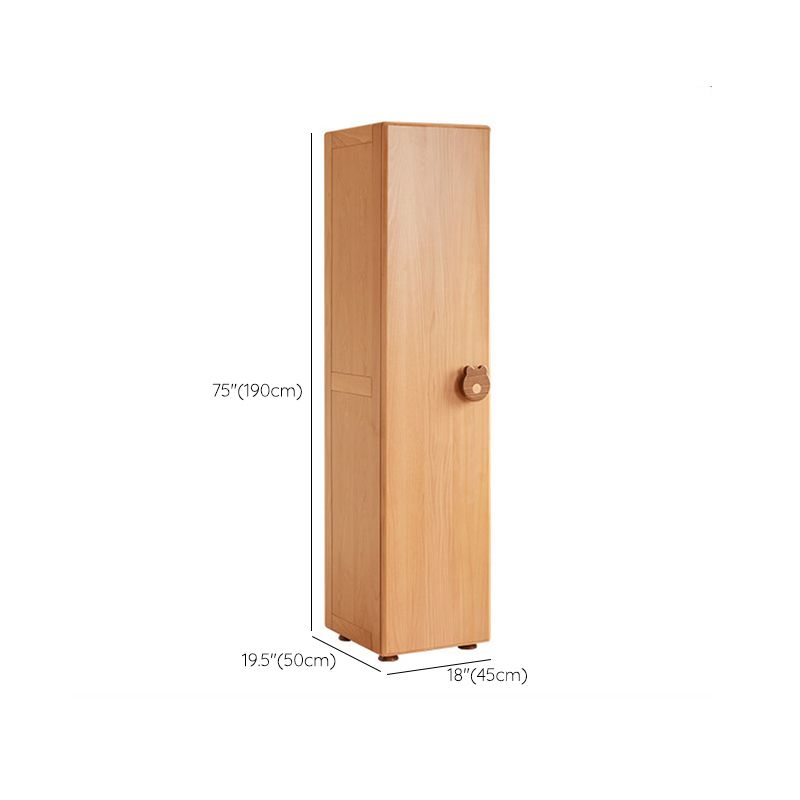 Beech Kid Wardrobe Contemporary Light Wood Airmoire with Garment Rod