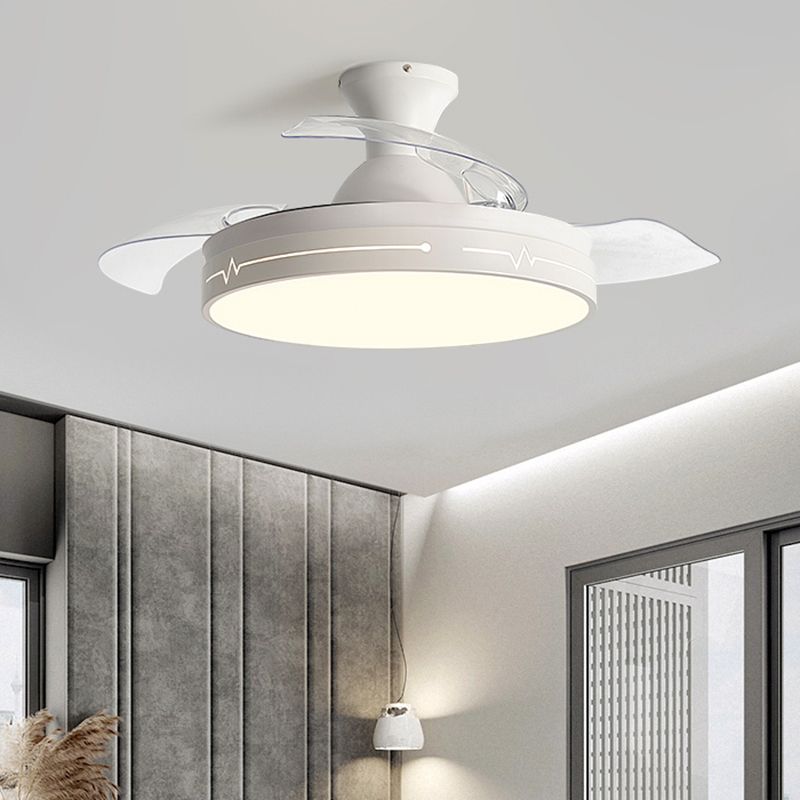 Modern LED Ceiling Fan Light Minimalist Flush Mount Light for Living Room