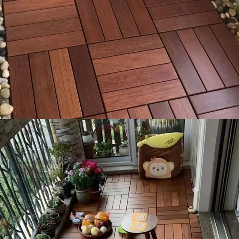 Striped Pattern Nailed Decking Tiles Composite Tile Kit Outdoor Patio