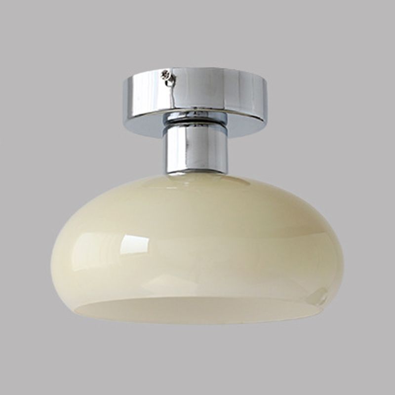 Modernism Glass Shaded Ceiling Light Golden/Chrome Flush Mount Lighting for Foyer