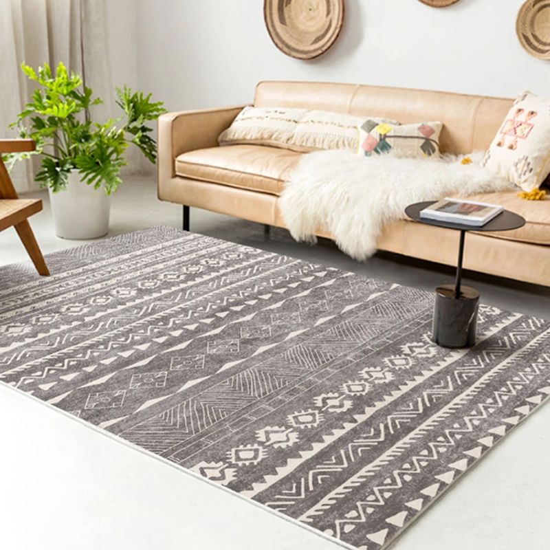 Eclectic Normatic Tribe Rug Color Mixed Polyester Area Carpet Non-Slip Backing Rug for Living Room
