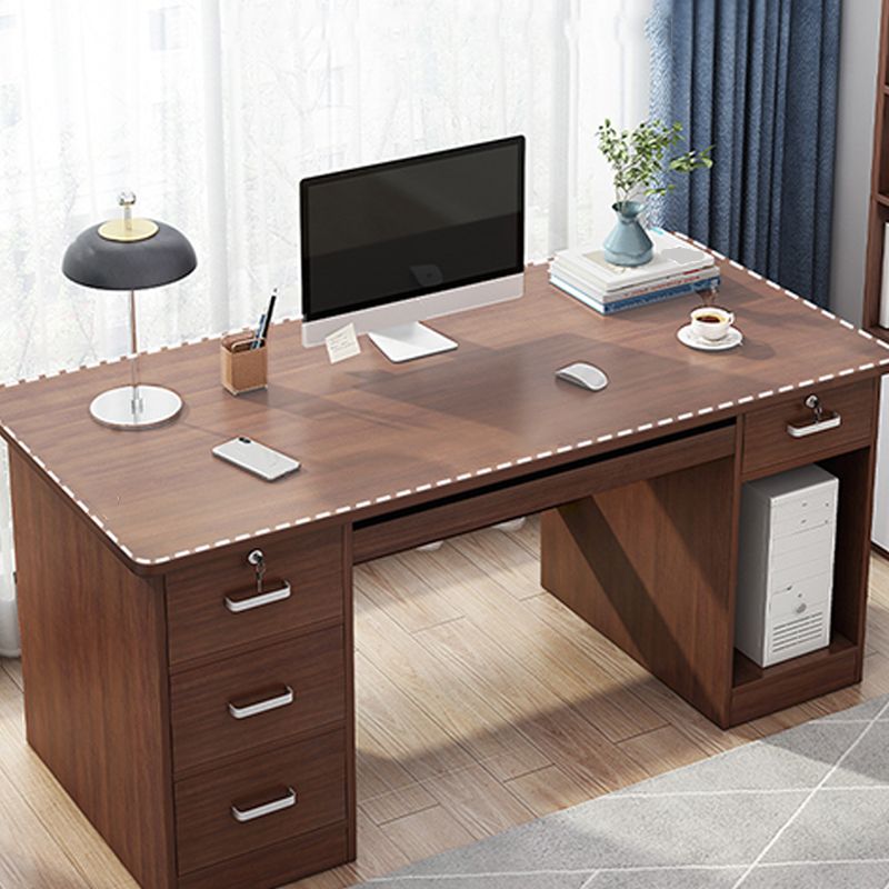 Engineered Wood Writing Desk Modern Executive Desk with Drawers