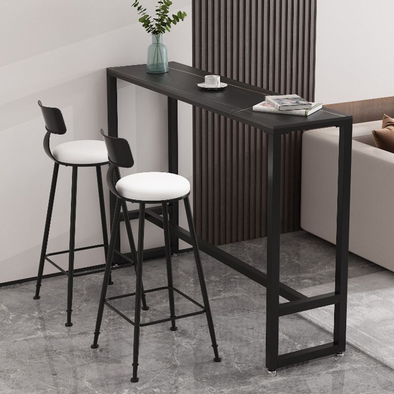 Contemporary Bar Table 42-inch Height Stone Top Bistro Table with Pedal