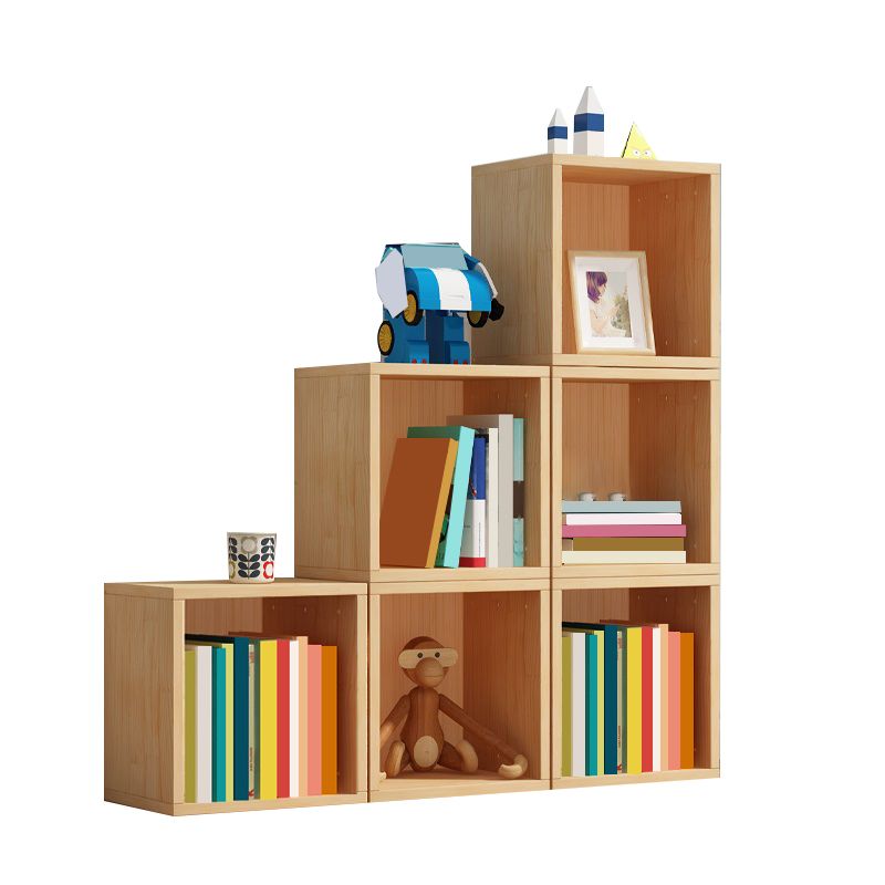 Scandinavian Storage Bookcase Wood Cubby Storage Bookcase in Pine