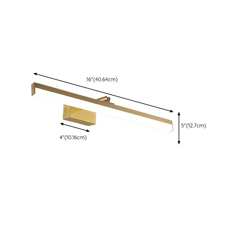 Contemporary Golden Bathroom Vanity Light Metal Single Bath Bar