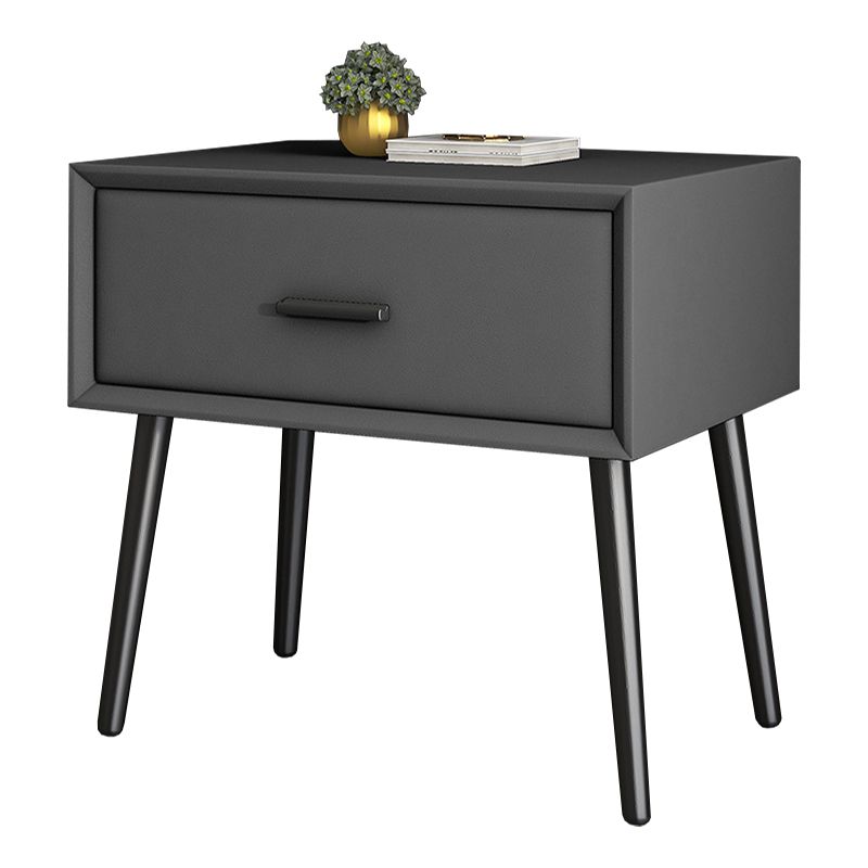 Contemporary Bed Nightstand Solid Wood Bedside Cabinet with Drawer