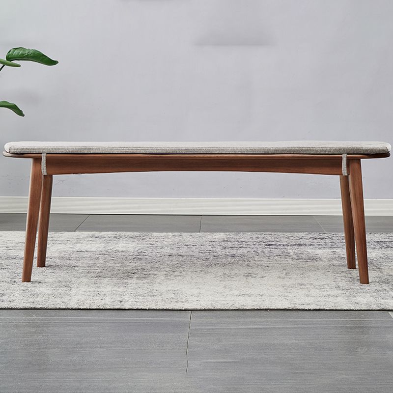 Mid-Century Modern Bench 17.72 Inch H Pine Bench with Straight Legs