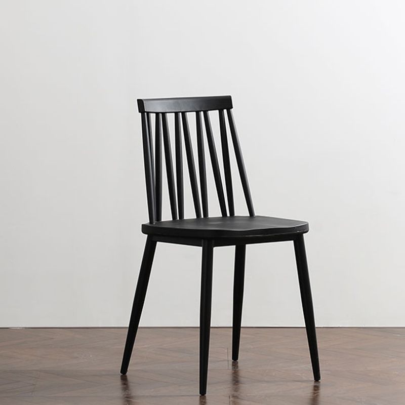 Nordic Metal Dining Chairs Slat Back Armless Chairs for Dining Room