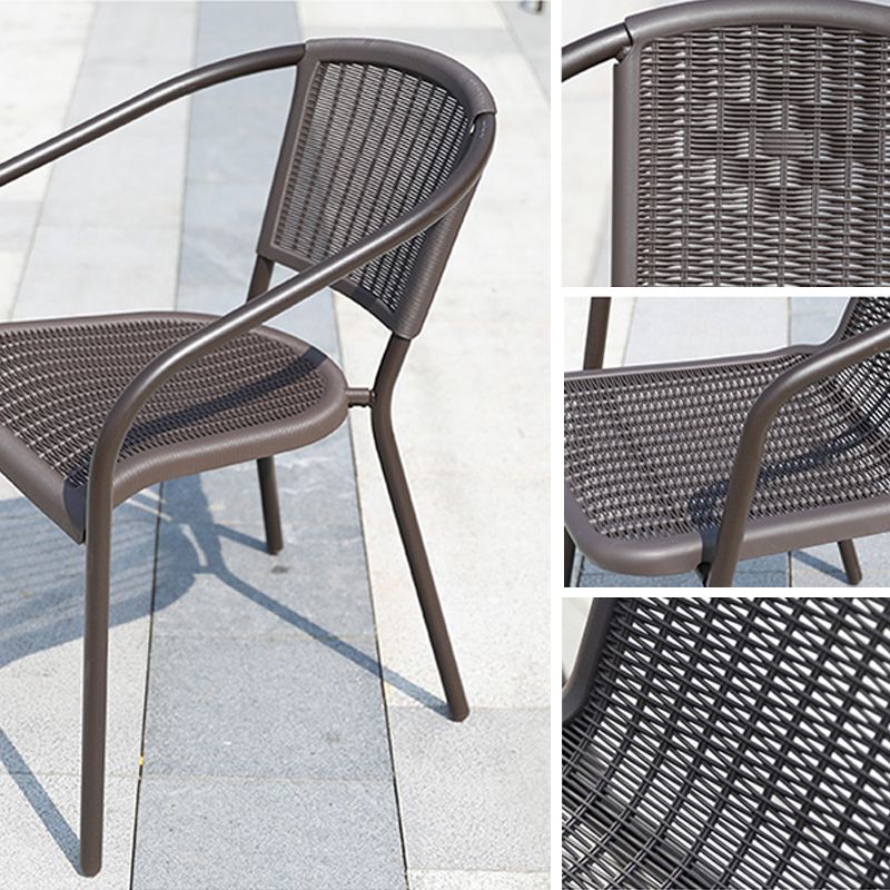 Contemporary Outdoor Chair Plastic Open Back Patio Dining Chair