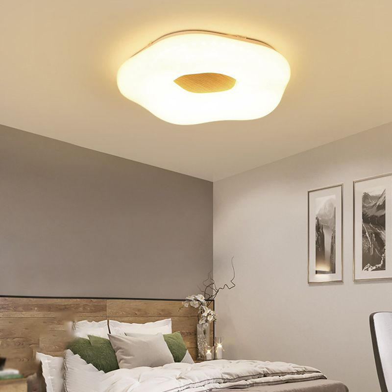 Japanese Style Wooden Ceiling Light Circle Shape LED Ceiling Lamp for Bedroom