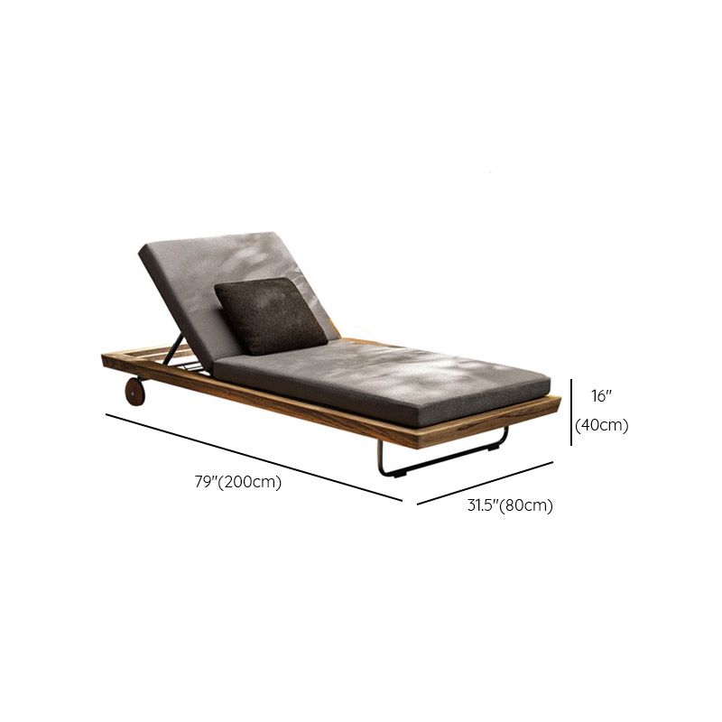 Minimalist Outdoor Patio Sofa Wood & Metal Frame Patio Sofa with Cushion