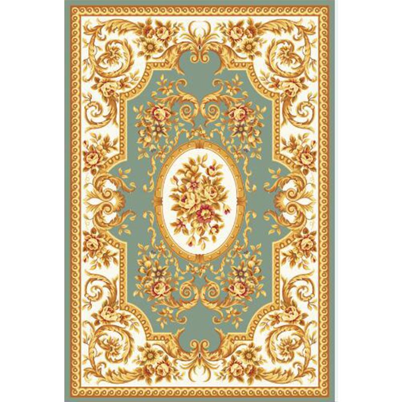 Vintage Decoration Rug Multi Colored Flower Print Polyster Area Carpet Pet Friendly Stain-Resistant Indoor Rug