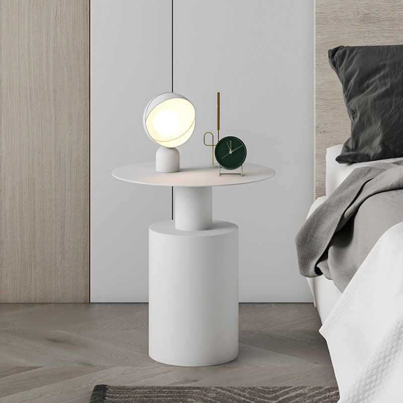 Contemporary Night Table Metal Round Bedside Cabinet for Bedroom