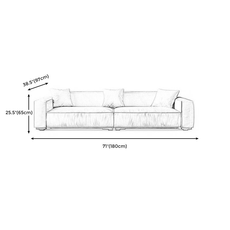 Modern Living Room Faux Leather Couch Square Arm Standard Cushions Sofa