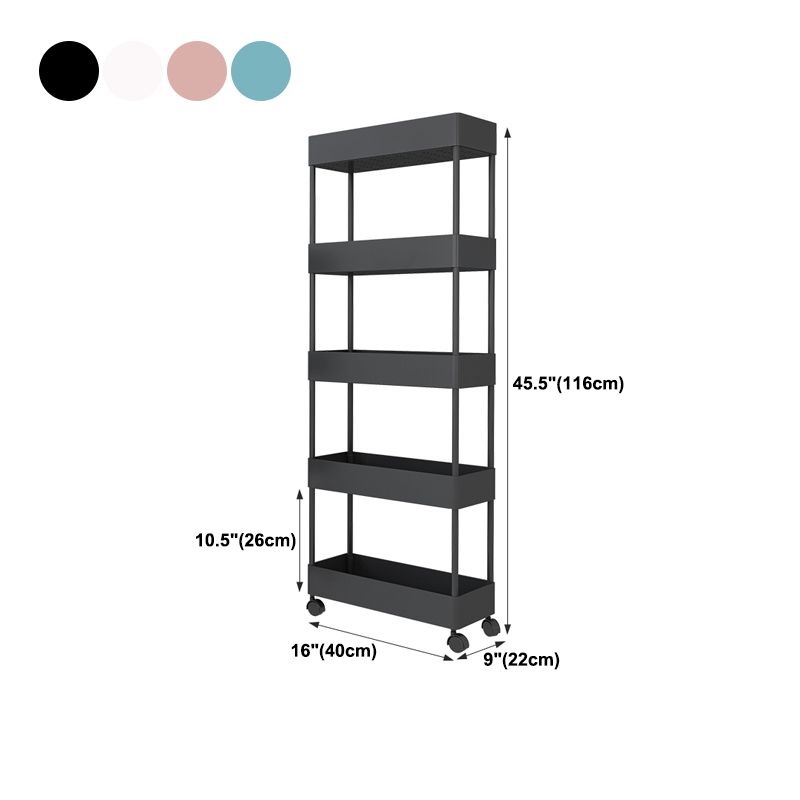 Modern Plastic Bookcase, Geometric Bookshelf with Caster Wheels for Any Room