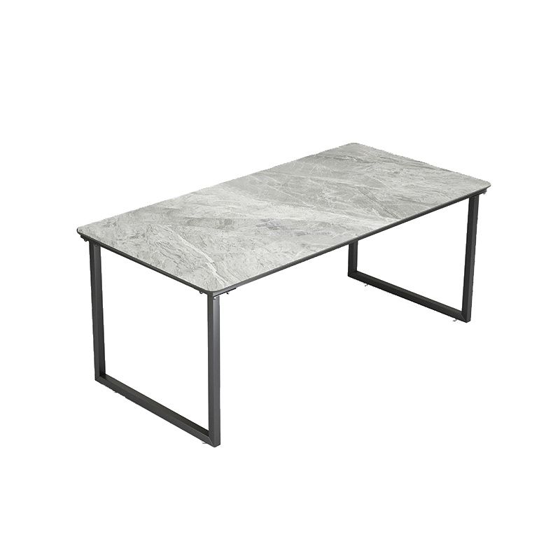 Stone Rectangular Writing Desk Modern 29.53" Tall Office Desk with Sled Base