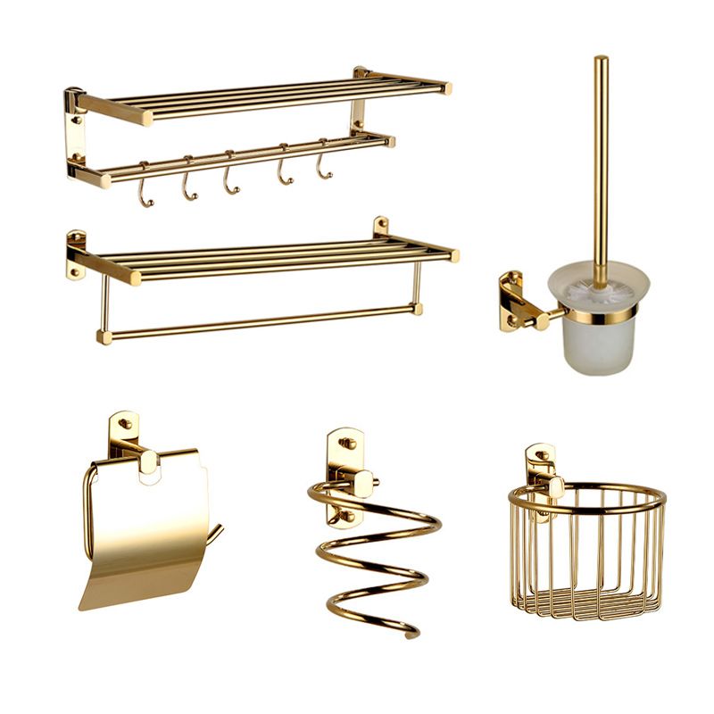 Polished Gold 4 Piece Bathroom Accessory Set Brass Bathroom Hardware