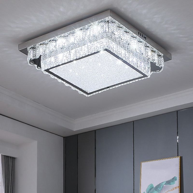 Plafonnier LED en cristal et acier inoxydable, Style Simple et moderne, montage encastré pour le salon