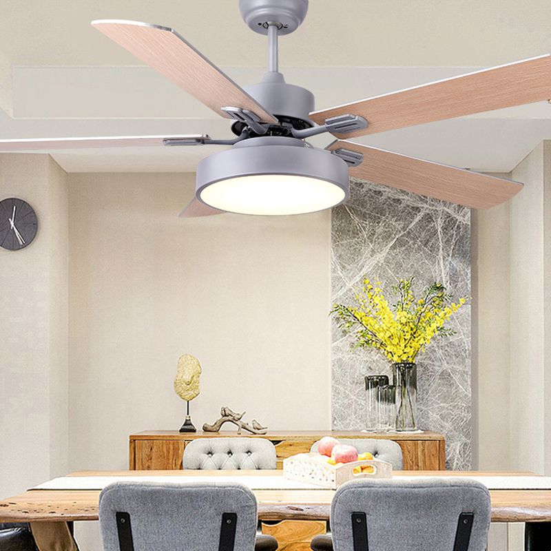 Unique Shape Ceiling Fan Light Kids Style Metal 1-Light Ceiling Fan Lamp for Living Room