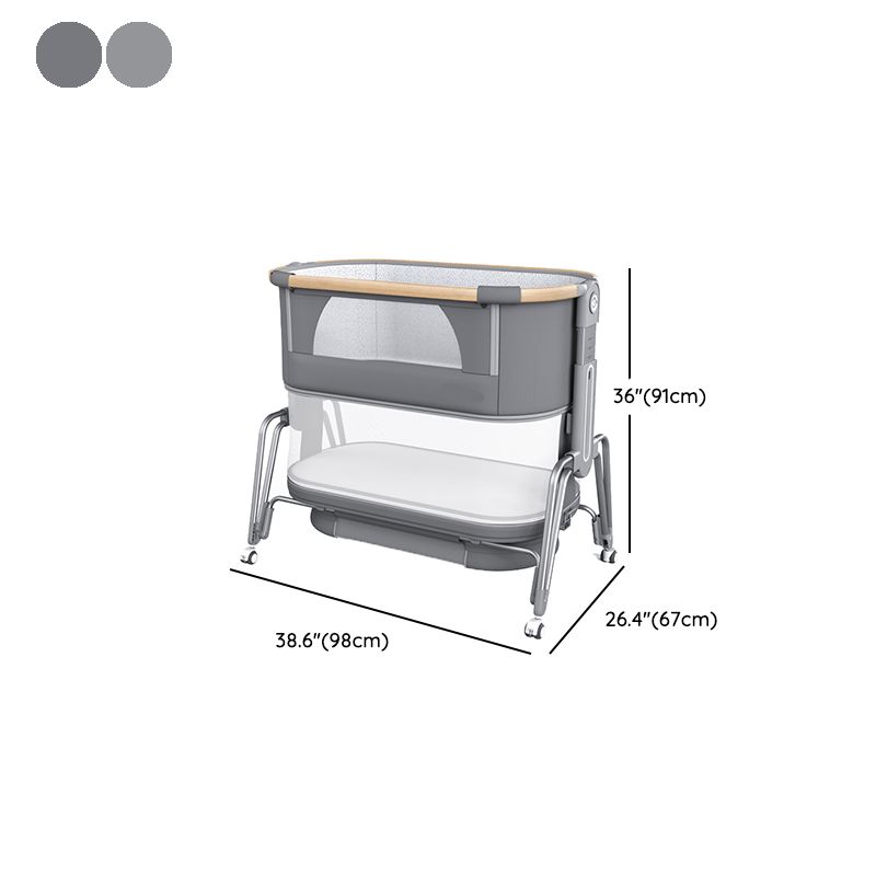 Foldable and Gliding Crib Cradle Nursery Center Crib Cradle with Wheel