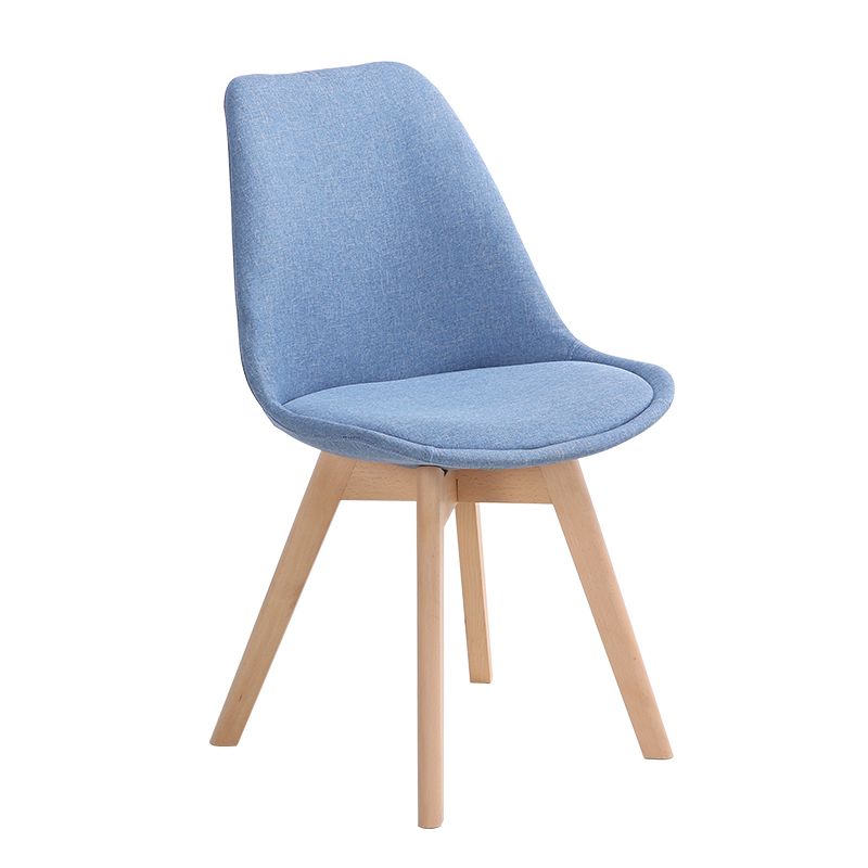 Scandinavian Dining Chair 17'' Wide Solid Back Chair with Wood Legs for Home Use