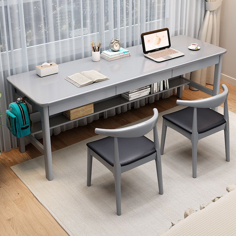 Contemporary Writing Desk with 3 Drawers and Side Storage Hook