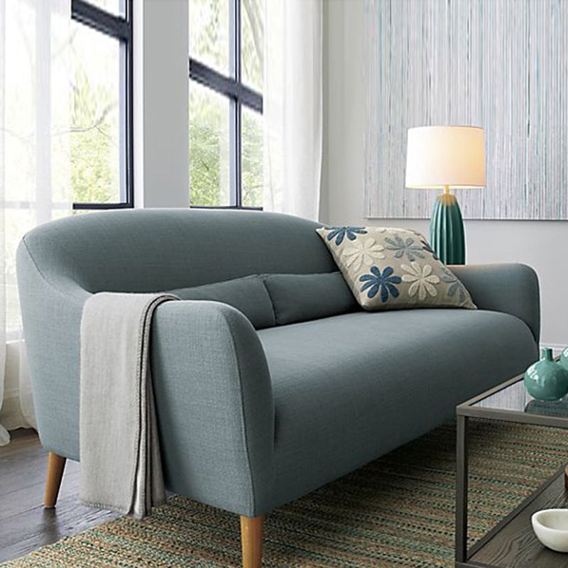 Sofá de lino de 3 asientos escandinavo curvado 33.86 "D ​​x 31.89" H Loveseat