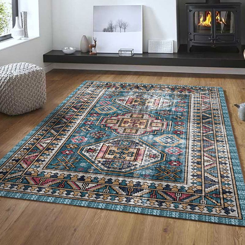 Fancy Morocco Area Rug Antique Pattern Polyester Area Carpet Stain Resistant Rug for Home Decor