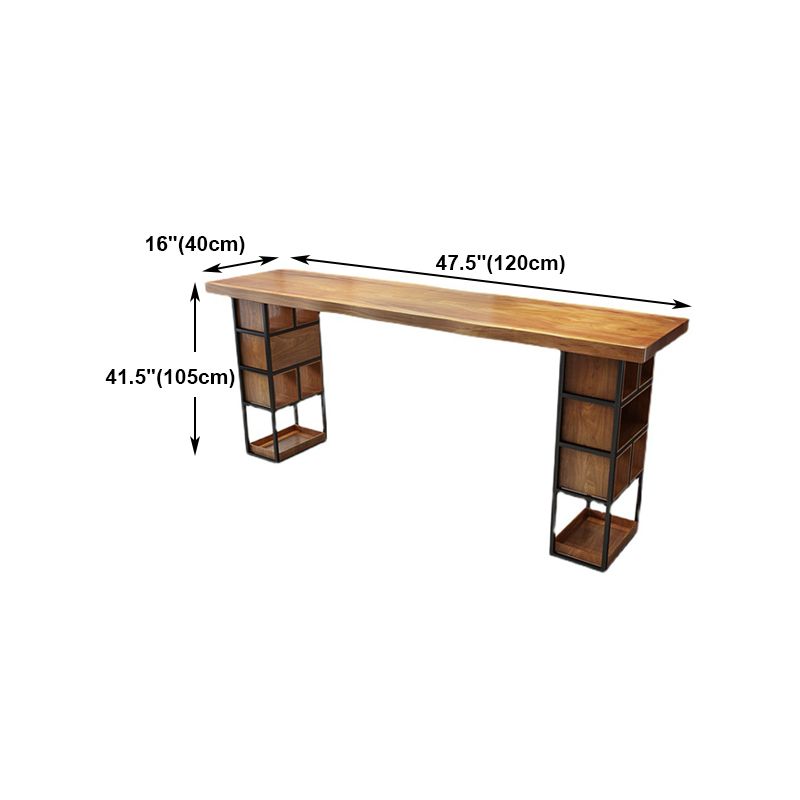 Rectangle Bar Table Contemporary Wood Bar Table with Sled Base