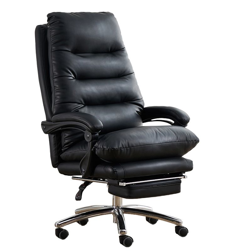 Modern Padded Arms Office Chair No Distressing Leather Ergonomic Slide Chair with Wheels