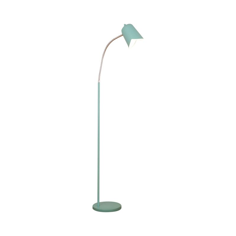 Bell Shade Slim Stofflampe 1 Leichte nordische stilvolle Metallbodenlichter mit Schwebung für Büro